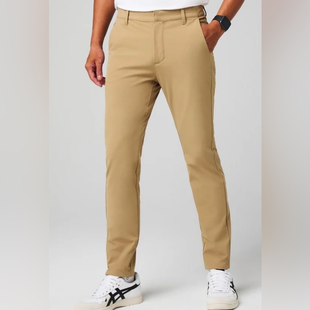 Fabletics The‎ Only Pant Trouser Dark Twill Beige Size 31x32